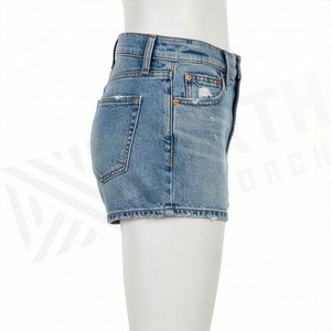 Shorts de Mezclilla Premium para Mujer, Color Personalizado, Lavado, Corte Ajustado, Cintura Alta, Estilo Vintage, Sexy, Casual, Jeans a la Moda para el Verano - Product Image 3
