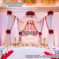 Mandap de mariage de style Maharaja en plastique renforcé de fibres, durable pour l'extérieur, pour la décoration d'événements et de fêtes de mariage, emballage personnalisé en boîte