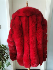 Real Red Color fox Fur Medium <b>Long</b> Hooded Fur <b>Coat</b> <b>Men's</b> <b>Coat</b> - Product Image 5