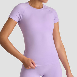 Camiseta Deportiva de Verano para Mujer, Absorbente de Sudor, para Gimnasio, Entrenamiento, Ajustada al Cuerpo, Deportiva, Fitness, Lisa - Product Image 6