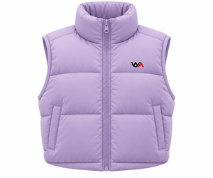 Chaleco Acolchado de Lavanda para Mujer, Cuello Alto, Sin Mangas, con Cierre, Chaqueta Acolchada, Venta al Por Mayor, Fabricante OEM - Product Image 1