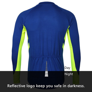 Vêtements de cyclisme pour hommes, manches longues, fermeture éclair, respirants, pour VTT, vente en gros personnalisée - Product Image 3