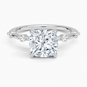 Bague SOJ 011 en argent 925 avec coupe coussin, halo caché Aimee, bague de fiançailles et de mariage, 2 carats, couleur D, VVS1, moissanite certifiée GRA - Product Image 1