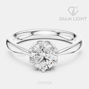 Bague de fiançailles solitaire en or blanc 14 carats avec diamant de laboratoire certifié IGI, taille brillant ronde de 1,13 carat, bijoux fins - Product Image 1