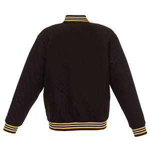Wholesale Unisex Premium Quality Winter <b>Varsity</b> Satin <b>Bomber</b> <b>Jackets</b> Windproof Eco-Friendly Custom Logo Durable Button Closure - Product Image 3