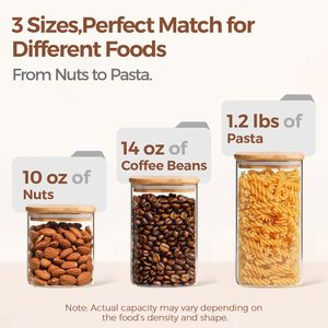 Lot de 6 couvercles hermétiques en verre pour bocaux de conservation (0,7 Qt/1,2 Qt/1,6 Qt) – Bouteilles et bocaux de rangement pour aliments et garde-manger - Product Image 3