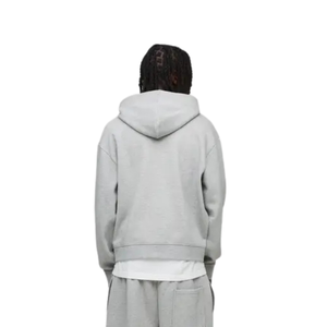 OEM <b>Men</b>’s Boxy Full Zip Hoodie Adjustable Cord Hood Split <b>Pouch</b> Pockets Wide Body Custom Sweatshirt Manufacturer - Product Image 2