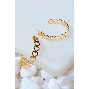 Orecchini a Cerchio Eleganti con Cuori Intrecciati - Stile Fashion - Product Image 1