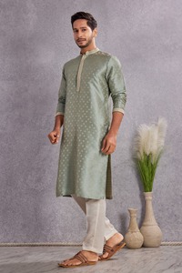 Stylish Heavy Cotton <b>Kurta</b> With Neck Embroidery And Semi Cotton Chudidar Perfect For Wedding Festival And Traditional Wear - Product Image 4