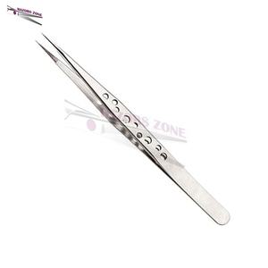 Pinzas de extensión de pestañas de acero inoxidable de alta calidad no magnéticas y último diseño con punta puntiaguda - Product Image 2