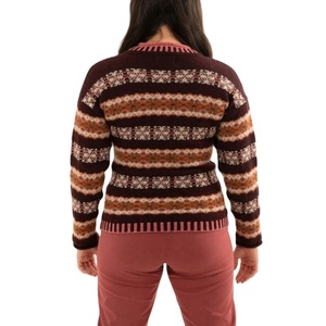 Pull-over décontracté d'hiver pour femme, en acrylique jacquard tricoté, coupe ample, motif géométrique, impression numérique sur le devant, haute qualité sur mesure - Product Image 2