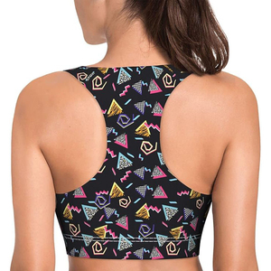 Sujetador deportivo de yoga de alto soporte para mujer al por mayor, transpirable, de Spandex/Nylon, con logo frontal personalizable, para fitness, gimnasio y ropa deportiva. - Product Image 6
