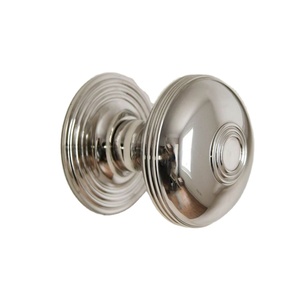 Perilla de puerta central de estilo Regency de latón macizo de níquel pulido moderno con herrajes de puerta delantera y elegante de diseño para época y hogares - Product Image 1