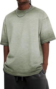 T-shirts vintage délavés en gros, streetwear personnalisé, coupe ample, effet usé, surdimensionnés pour hommes, tailles personnalisables - Product Image 2