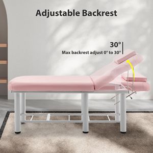Table de massage et lit de salon professionnel avec appui-tête réglable et amovible, rangement inférieur et couche de mousse à mémoire de forme, blanc - Product Image 4