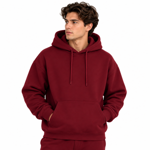Sweat à capuche classique pour homme avec cordon de serrage réglable, poche kangourou avant, manches longues et poignets côtelés - Product Image 3