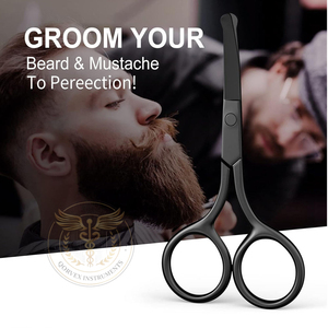 Professional precision grooming <b>scissors</b> for men and women black with stainless steel safe for nose eyebrows <b>beard</b> and cuticles - Product Image 3
