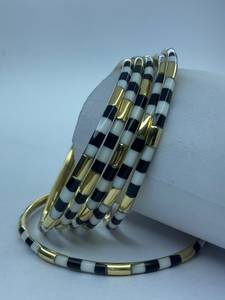 <b>Boho</b> style resin brass bangles wholesale Statement resin brass bangles for women Contemporary resin brass bangles supplier Resin - Product Image 1
