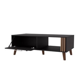 Table basse Wengue à ouverture latérale avec rangement ouvert - Product Image 4