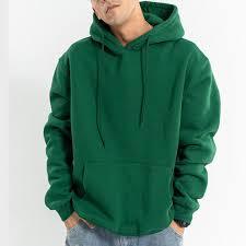 Sweat à capuche vert brodé en molleton épais 100 % coton respirant pour homme, coupe ample, style streetwear, avec logo personnalisé, OEM - Product Image 3