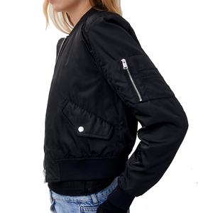 Chaqueta Bomber Acolchada de Lona para Mujer con Logotipo Personalizado, Corta, de Alta Calidad, Cortavientos, Estilo Urbano, Precio al por Mayor - Product Image 5