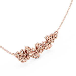 Collar de barra de diamantes cultivados en laboratorio de oro – Collar minimalista horizontal con racimo de diamantes marquise y pera para uso diario y nupcial - Product Image 6