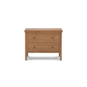 Modern Nightstand with 2 <b>Drawers</b> Made of Solid Mahogany Wood High Quality Natural Finish for Apartment & Hotel Bedroom Use - Product Image 1