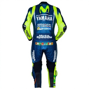 ชุดหนังสำหรับขี่มอเตอร์ไซค์ Ramaha Racing หนังวัว/หนังจิงโจ้ 1 ชิ้น สำหรับขี่มอเตอร์ไซค์/จักรยานยนต์  พร้อมเกราะป้องกันระดับ 2 สำหรับนักขี่ - Product Image 2