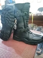 Chaussures de moto en cuir noir pour hommes 2023, bottes d'équitation en cuir pour garçons, équipement de randonnée pour la course automobile, vêtements en cuir