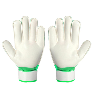 Football Goalkeeper Gloves Full Finger Non-Slip Breathable Adjustable Wrist <b>Strap</b> Unisex Green White PU Leather Silicone Printed - Product Image 6