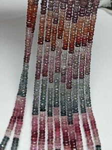 Cuentas facetadas de espinela natural multicolor con corte Heishi de tamaño 4mm-5mm para diseñar joyería única y atractiva. - Product Image 5