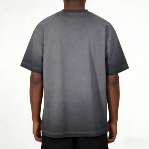 Camiseta de Hombre con Lavado Ácido, Oversize, Cuello Redondo, Algodón, Estilo Vintage, Ropa Casual de Moda Urbana, Tendencia del Mercado Estadounidense - Product Image 4