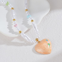 Collier ras du cou en acier inoxydable plaqué or avec perles baroques, fait main, hypoallergénique, motif cœur et papillon, bijou cadeau