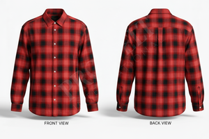 Chemise à carreaux en flanelle à manches longues, boutonnée, décontractée, à motif imprimé personnalisé, style streetwear pour fêtes en extérieur et pour le travail - Product Image 2