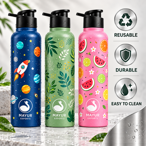 Bouteille d'eau isotherme en acier inoxydable pour enfants, couleur personnalisée, anti-fuite, pour l'école et les voyages - Product Image 5
