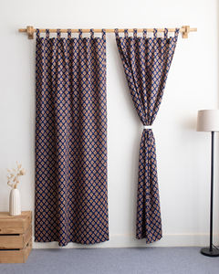 Cortina floral estampada a mano 100% algodón personalizable al por mayor para salas de estar y oficinas - Product Image 1