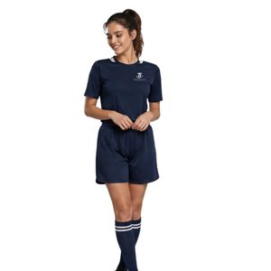 Conjunto Deportivo de Fútbol para Mujer, Camiseta de Manga Corta y Pantalones Cortos Azul Marino, Uniforme de Entrenamiento Deportivo - Product Image 3