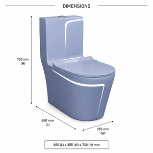 Inodoro de Diseño Elegante en Azul Pastel |   Inodoro Contemporáneo con Diseño Redondeado - Product Image 4