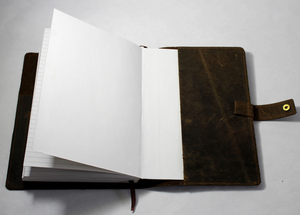 Carnet en cuir de luxe avec logo personnalisé - Agenda promotionnel scolaire de 100 pages avec ruban, journal de gratitude - Product Image 5