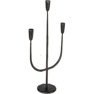 Industrial Wrought Iron 3 <b>Branch</b> Candle Stand Vintage Antique Finish Tall Metal Candelabra Centerpiece for Home Decor Events - Product Image 1
