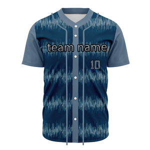 Camiseta de béisbol personalizada con nombre del equipo, diseño de patrón digital azul 10, camiseta deportiva de manga corta - Product Image 1