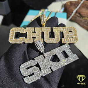 Custom " TOYA " <b>Name</b> Pendant Necklace Iced Out Moissanite Diamond Hip Hop <b>Chain</b> Luxury Personalized Jewelry - Product Image 2