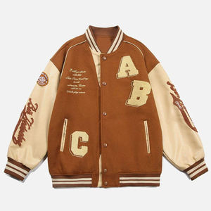 Veste universitaire de haute qualité pour hommes et femmes, unisexe, avec broderie, manches en cuir, veste universitaire personnalisée pour hommes - Product Image 4