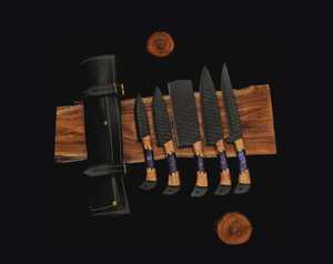 Vente en gros de couteaux de chef THEWIZ CRAFTS, faits à la main, en acier à haute teneur en carbone, manche en os, sac en cuir, couteaux à découper la viande - Product Image 1