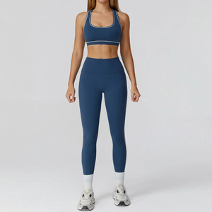 Activewear For Women Yoga Set Seamless Two Piece Outfit Gym Clothes Leggings With Crop Top Sports <b>Bra</b> For Fitness Workout - Product Image 5