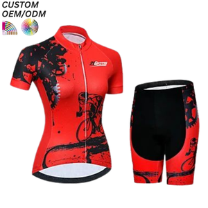 Ensemble de maillots et shorts de cyclisme unisexes personnalisés imprimés par sublimation, respirants et anti-humidité, vêtements de sport pour le vélo, OEM ODM - Product Image 5