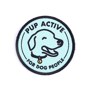 Parche Bordado Termoadhesivo Circular Pup Active Dog para Amantes de los Perros - Product Image 1