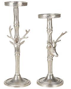 Fabricant de bougeoirs de luxe faits à la main pour la vente en gros mondiale, les acheteurs de détail et les clients commerciaux - Bougeoir tête de cerf argentée - Product Image 5