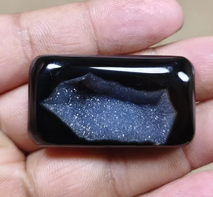 Alba Gems - Gemas Sueltas de Cuarzo Druzy Negro Natural de Alta Calidad, Forma Rectangular, Tamaño Libre para Joyería - Product Image 4