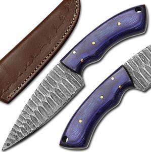 Couteau de chasse Bowie de haute qualité en acier inoxydable Stigma, manche en bois, étui en cuir, lame à pointe fixe, couteau d'extérieur - Product Image 3